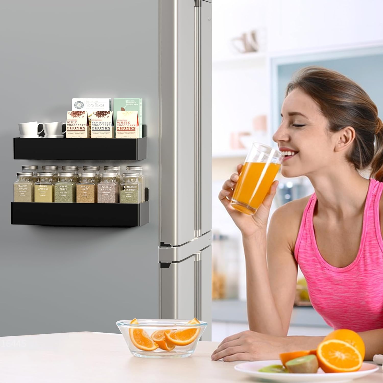Magnetic Kitchen Spice Rack with Reinforced Steel Frame 