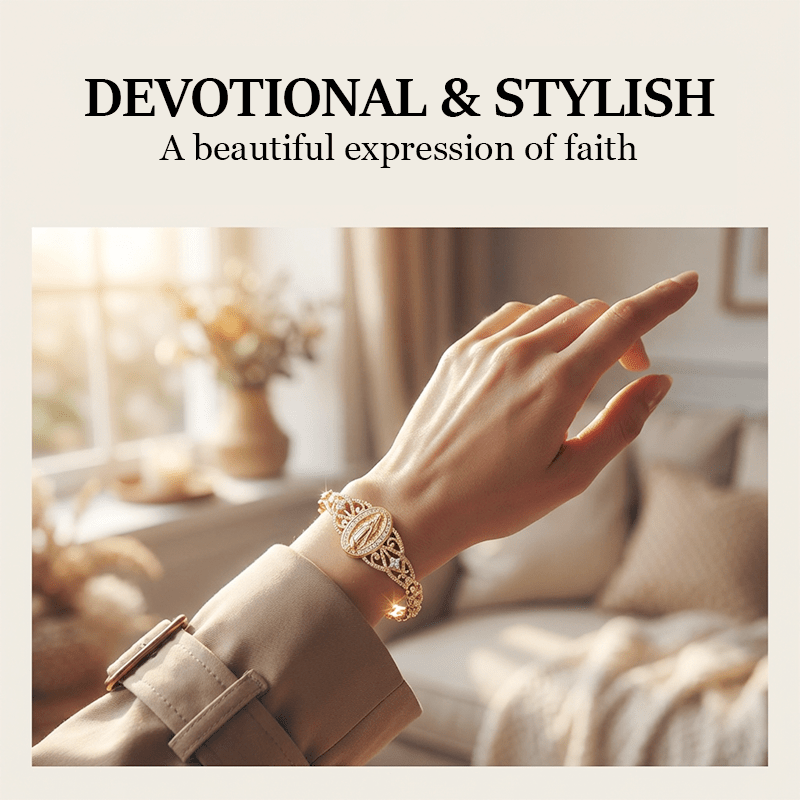 Marian Medallion Bracelet | Gold-Plated Copper Filigree Faith Jewelry 