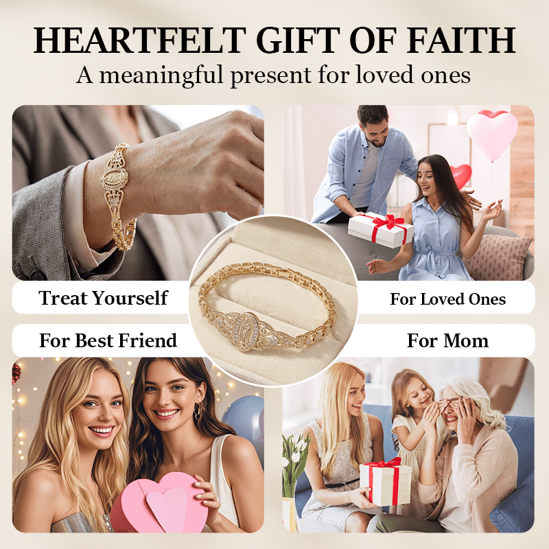 Marian Medallion Bracelet | Gold-Plated Copper Filigree Faith Jewelry 