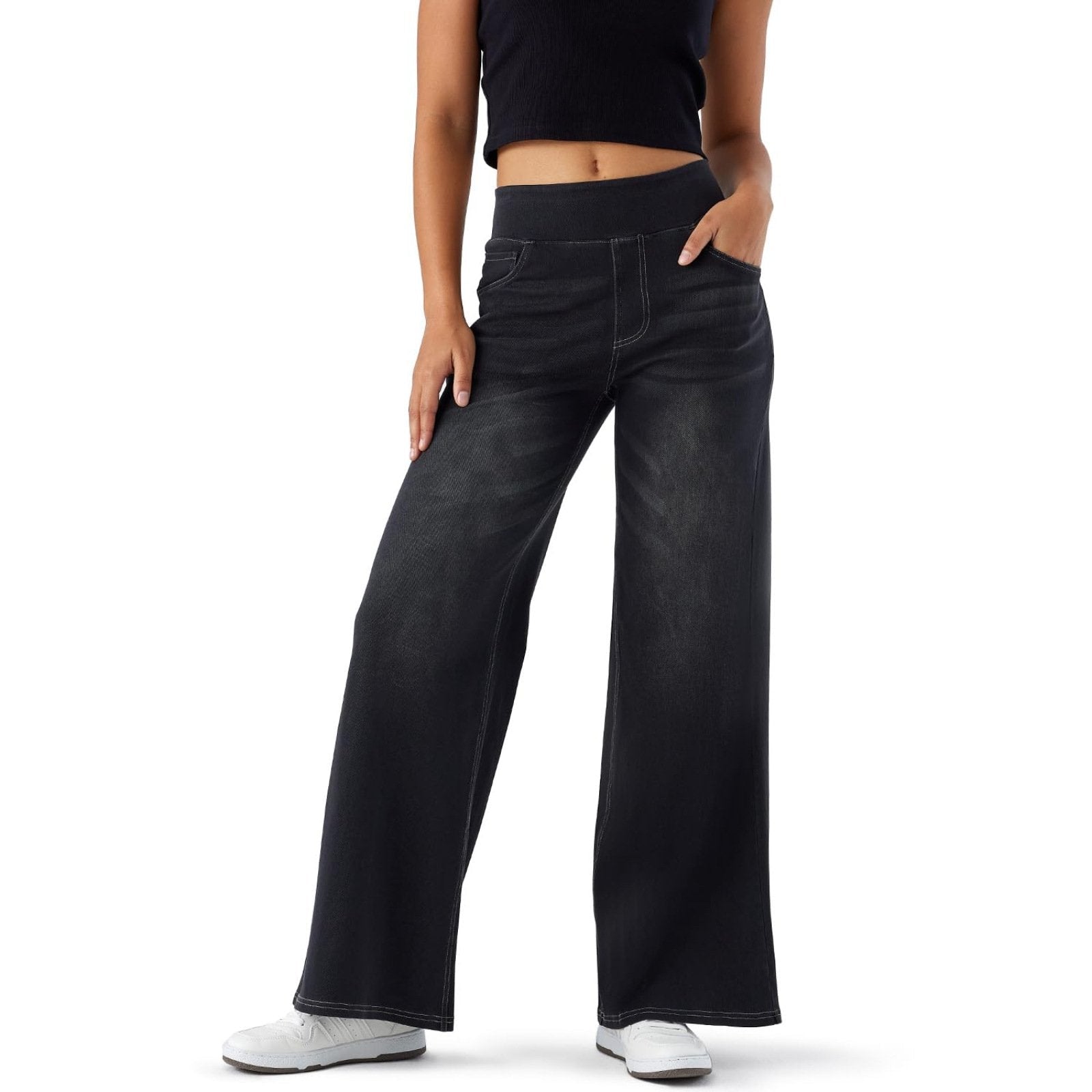 Maris Relaxed Stretch Wide-Leg Jeans | Mid-Rise Fit & Four Pockets 