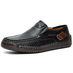 Marston Leather Slip-On Shoes | Padded Insole, Round Toe Daily Wear 