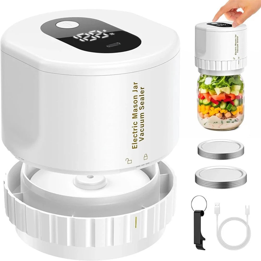 Mason Vacuum Sealer Machine | Cordless, Compact Design for Food Preservation 