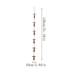 Meadowcap Iron Rain Chain | Mushroom Gutter Water Diverter for Garden Decor 