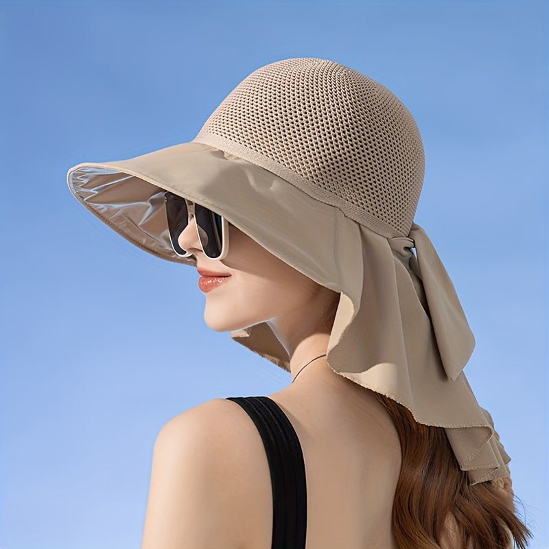 Mela Women's Sun Hat | Breathable Mesh with Neck Shawl, Wide Brim Sun Protection 
