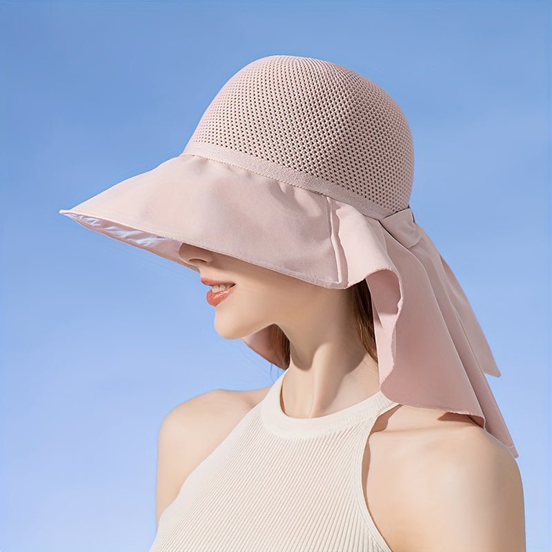 Mela Women's Sun Hat | Breathable Mesh with Neck Shawl, Wide Brim Sun Protection 