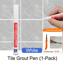 MendLine Grout Refresh Pen | Waterproof Tile Marker for Kitchens & Baths