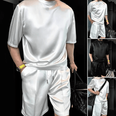 Metro Men's Two-Piece Short Set | Mercerized Cotton, Relaxed Fit & Pockets
