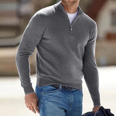 Milo Men's Quarter Zip Sweater | Lightweight Knitted Polyester, Casual