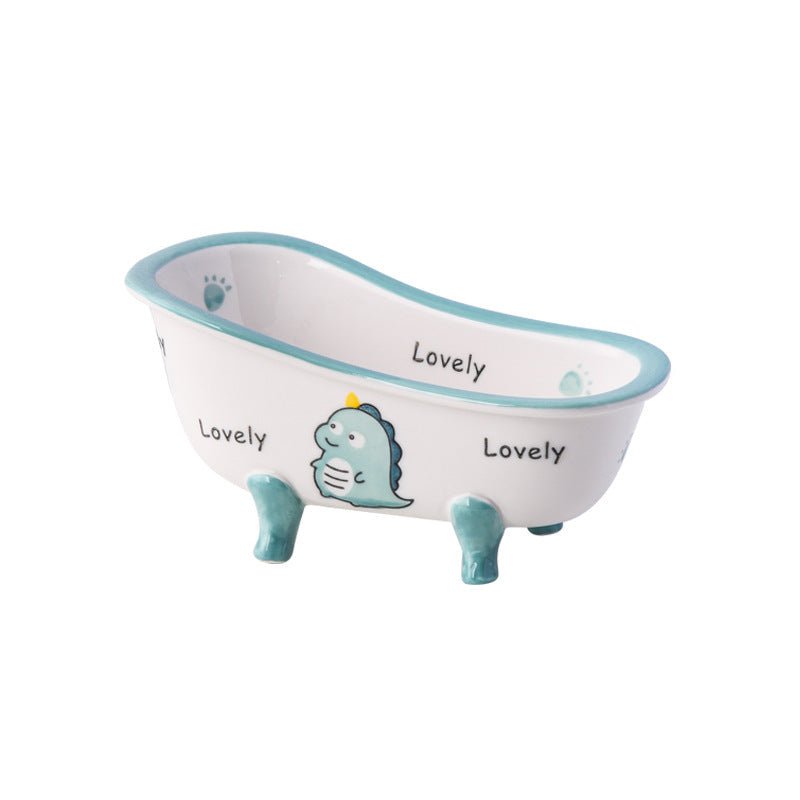 Mini Ceramic Bathtub Serving Dish – Vintage Clawfoot Design, Elegant Serving Bowl for Snacks and Sides 