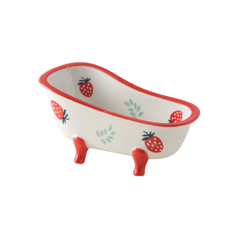 Mini Ceramic Bathtub Serving Dish – Vintage Clawfoot Design, Elegant Serving Bowl for Snacks and Sides 