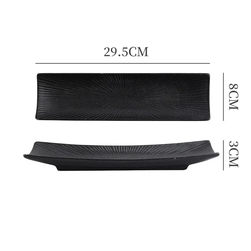 Minimalist Ceramic Sushi Plate – Elegant Design for Stylish Serving, 12 Long, Durable and Easy to Clean 
