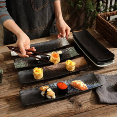 Minimalist Ceramic Sushi Plate – Elegant Design for Stylish Serving, 12 Long, Durable and Easy to Clean 