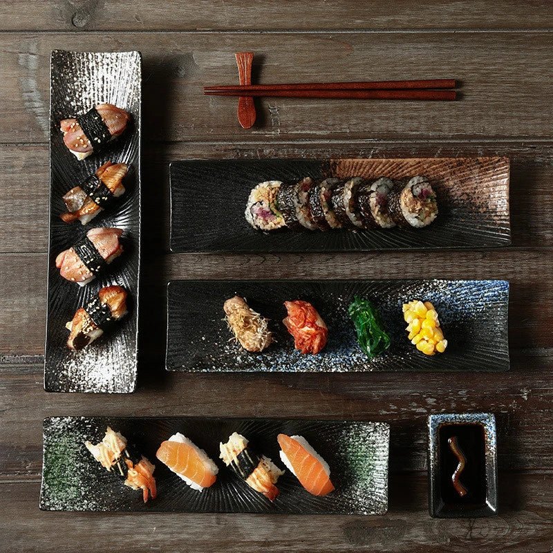 Minimalist Ceramic Sushi Plate – Elegant Design for Stylish Serving, 12 Long, Durable and Easy to Clean 