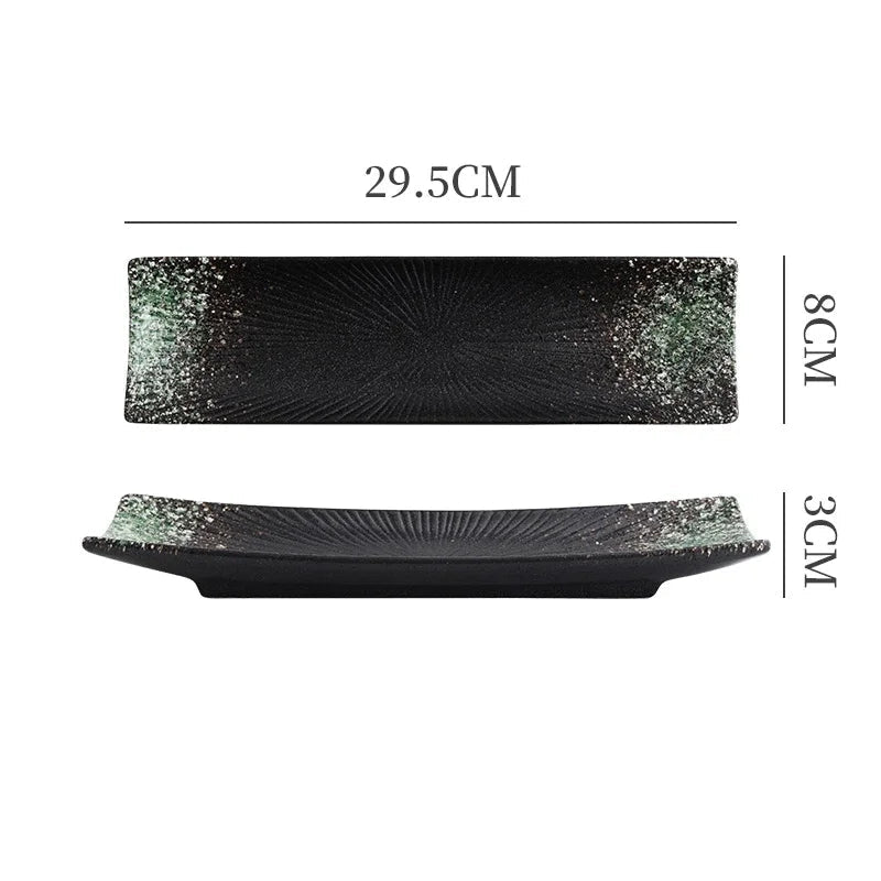 Minimalist Ceramic Sushi Plate – Elegant Design for Stylish Serving, 12 Long, Durable and Easy to Clean 
