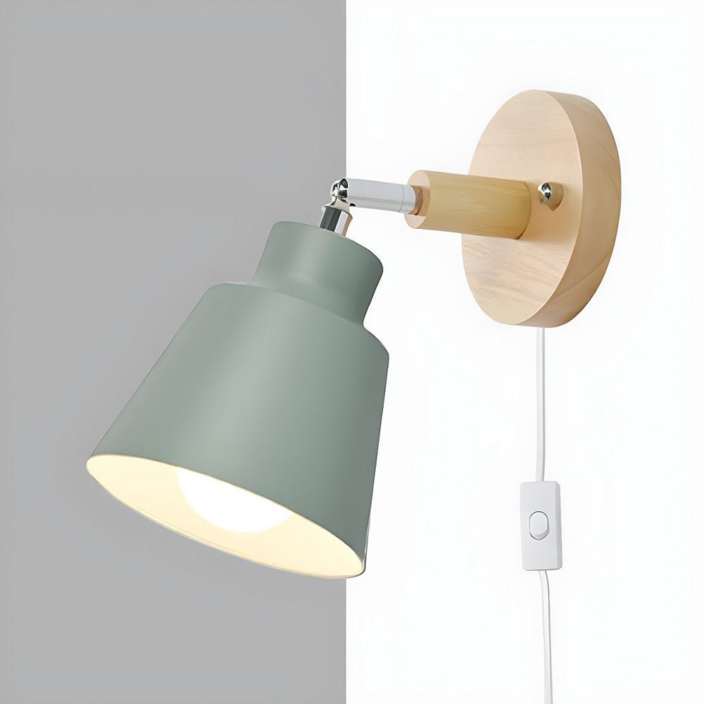 Minimalist Wooden Wall Light with Iron Accent for Modern Interiors
