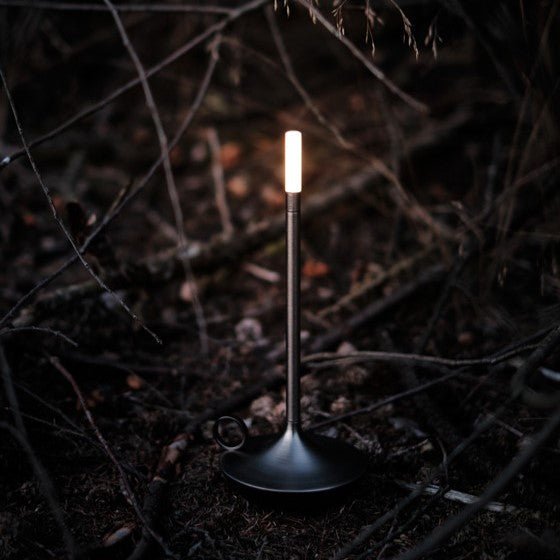 Modern Cordless Lamp with Touch Dimming – Rechargeable Battery Operated Candlestick Light in Brushed Aluminum Design 