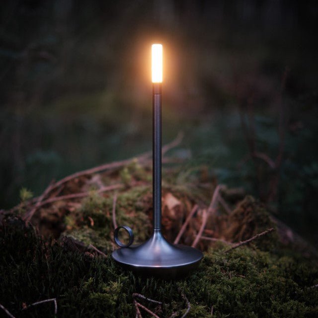 Modern Cordless Lamp with Touch Dimming – Rechargeable Battery Operated Candlestick Light in Brushed Aluminum Design 
