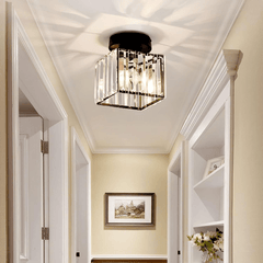 Modern Glass Flush Ceiling Light for Hallways and Living Rooms – Elegant Illumination