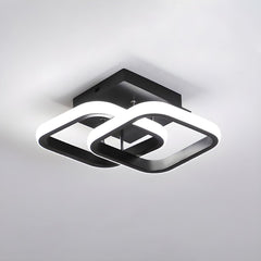 Modern LED Ceiling Light with Black Metal Frame – Energy-Efficient Flush Mount Fixture