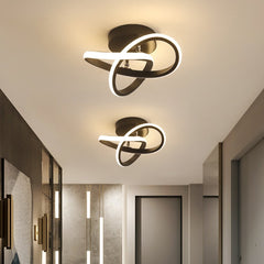 Modern LED Ceiling Light with Black Metal Frame – Energy-Efficient Flush Mount Fixture