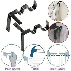 No-Drill Curtain Rod Brackets | Hammer-In Window Frame Holders