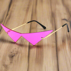 Oberon Angular Cat Eye Sunglasses | Rimless Design