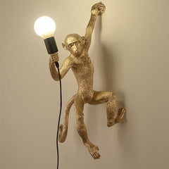 Quirky Resin Monkey Wall Light – Vintage-Inspired Pendant with Hemp Rope