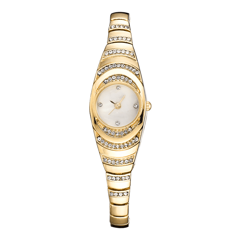 Radiant Rhinestone Bracelet Watch for Women | Quartz Timepiece with Adjustable Metal Band