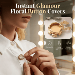Radiant Snap-On Rhinestone Button Covers | Flower Shirt & Blazer Accents