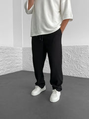 Ravel Heavyweight Vertical Rib Wide-Leg Pants | Baggy Stretch Waist Fit