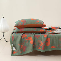 Reversible Botanical Cotton Quilt Bedding Set – Soft and Breathable Design