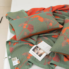 Reversible Botanical Cotton Quilt Bedding Set – Soft and Breathable Design