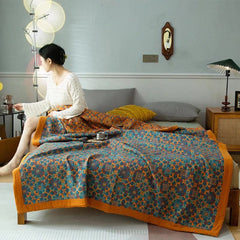 Reversible Organic Cotton Quilt – Six-Layer Breathable Design for All-Season Comfort