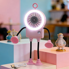 Ruffle Air Portable Fan | Flexible Stand, Type-C Charging & LED Ring Light
