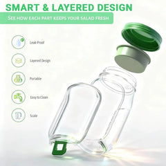 Savor Salad Pod | Leakproof Food Storage Container for Fresh Fruits and Vegetables