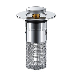 Sink Drain Stopper | Pop-Up Press Bounce | Stainless Steel Hair Catcher