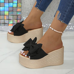 Tessa 9 cm Platform Wedge Sandals | Round Open-Toe Summer Shoes