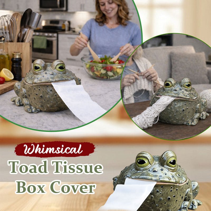 Toad Tissue Holder | Resin Novelty Decor For Bathroom, Desk, Or Table
