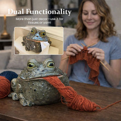 Toad Tissue Holder | Resin Novelty Decor For Bathroom, Desk, Or Table