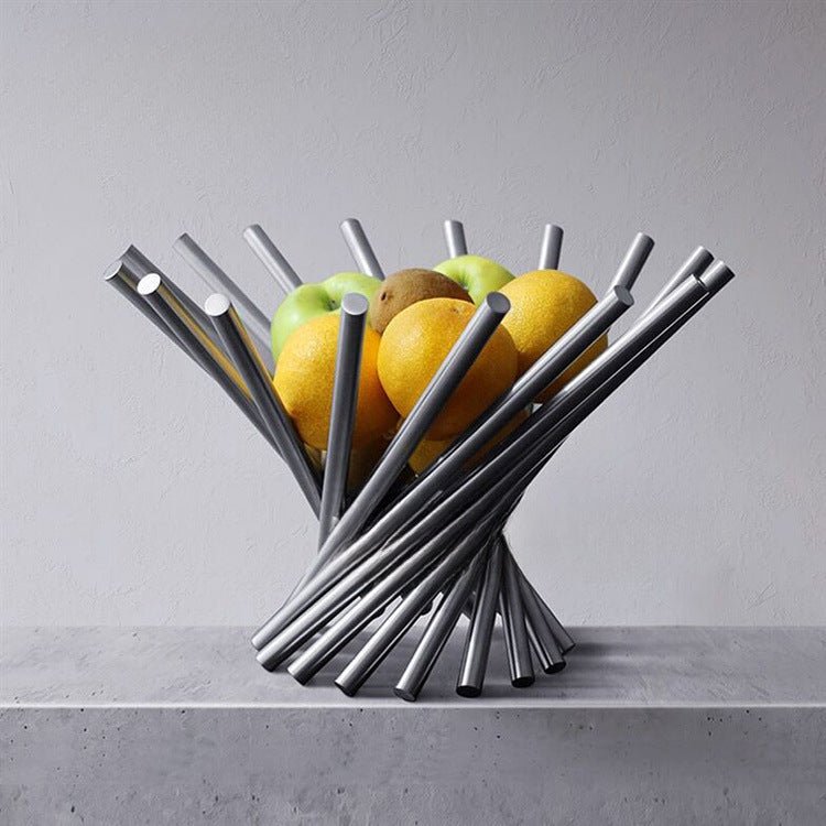 Twisted Metal Fruit Basket – Elegant Kitchen Organizer for Fresh Produce