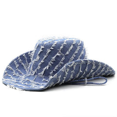 Varell Distressed Denim Hat | Comfortable Fit, Western Style