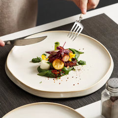 VeroMoss™ Durable Ceramic Plates with Irregular Edges – Perfect for Every Meal