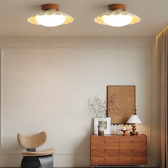 Vintage Flush Mount Ceiling Light with Acrylic Glow – Elegant Flower Design