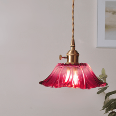 Vintage Glass Pendant Light Fixture for Dining Room and Kitchen – Adjustable Height Ceiling Light