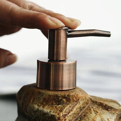 Volcanic-Inspired Ceramic Soap Dispenser with Slip-Resistant Base – Textured Design