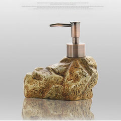 Volcanic-Inspired Ceramic Soap Dispenser with Slip-Resistant Base – Textured Design