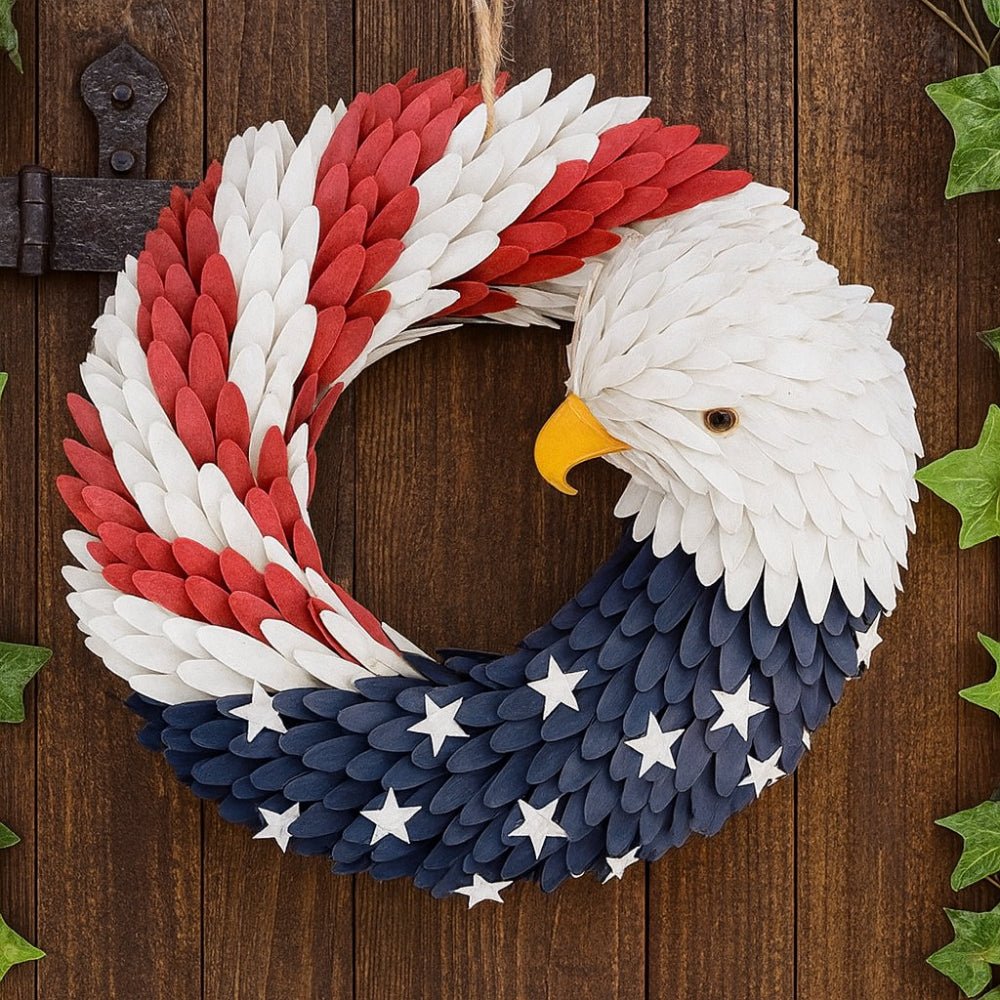 Wall Art Eagle Wreath | Durable Boxwood Display for Indoor and Outdoor Home Decor