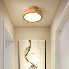 Wooden LED Flush Mount Ceiling Light – Elegant Design for Home Illumination, Energy-Efficient, Space-Saving Fixture