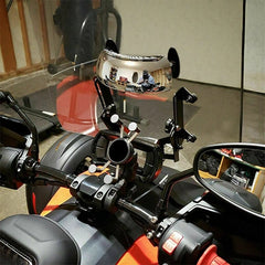Wraparound Motorcycle Mirror | 180° Parabolic View, Adjustable Angle