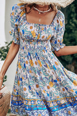 Fashion Off The Shoulder Floral Print Mini Dress Beachsissi